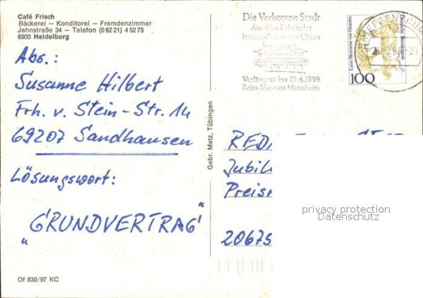 Heidelberg Neckar Cafe Frisch Fliegeraufnahme Neckarparti – Bild 2