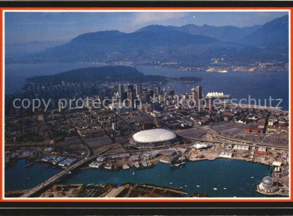Vancouver British Columbia Fliegeraufnahme Stanley Park Place on t