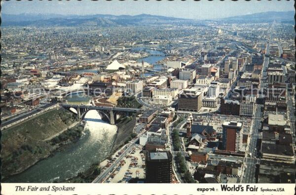 Spokane Washington The Fair and Spokane EXPO 74 Aerial vie