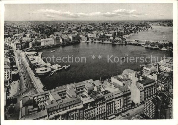 Hamburg Binnen und Aussenalster Fliegeraufnahme