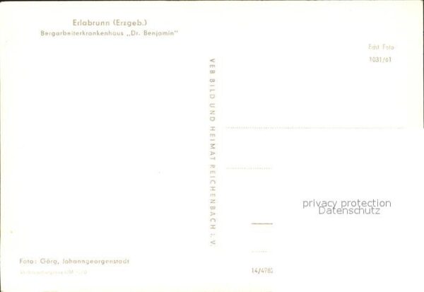 Erlabrunn Erzgebirge Bergarbeiter Krankenhaus Dr Benjamin – Bild 2
