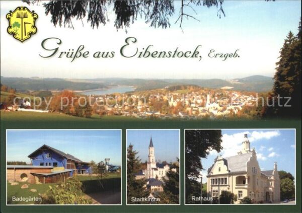 Eibenstock Panorama Badegärten Stadtkirche Rathaus
