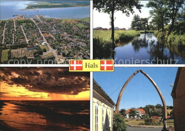 Hals Danmark Fliegeraufnahme Kanal Sonnenuntergang B