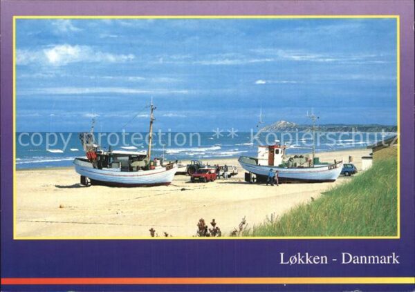 Lokken Fiskekuttere pa stranden