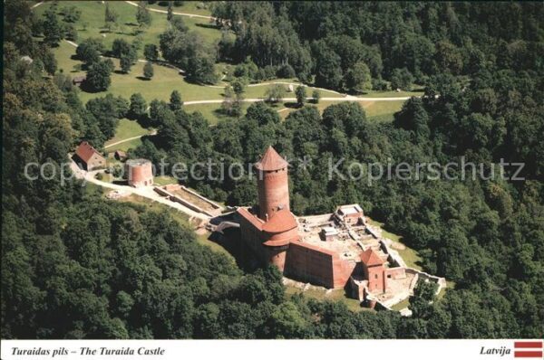 Lettland Latvia The Turaida Castle Fliegeraufnahme