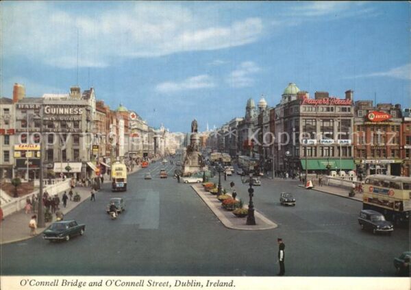 Dublin Ireland O'Connell Bridge and O'Connell Street