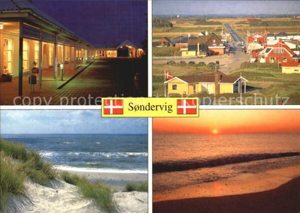 Sondervig Teilansichten Dünen Strand Sonnenunterg