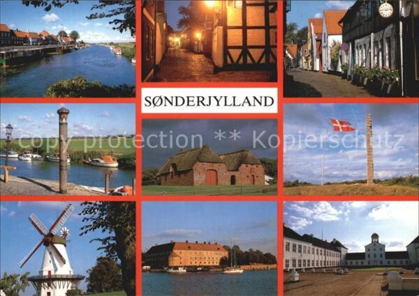 Sonderjylland Kanal Dorfmotive Windmühle Schloss