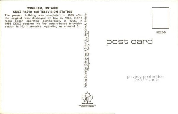 Ontario Canada Wingham CKNX Radio Television Station – Bild 2