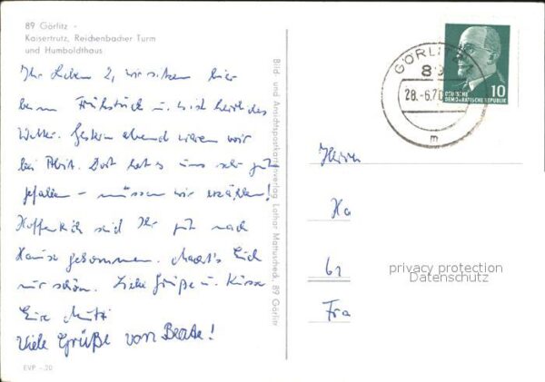 Goerlitz Sachsen Kaisertrutz Reichenbacher Turm Humboldt – Bild 2