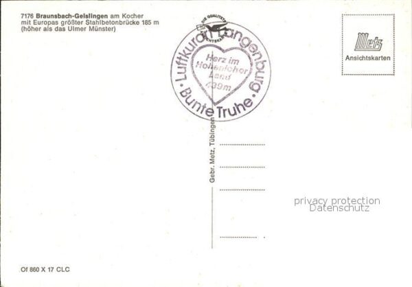 Geislingen Kocher Braunsbach Größte Stahlbetonbrücke – Bild 2