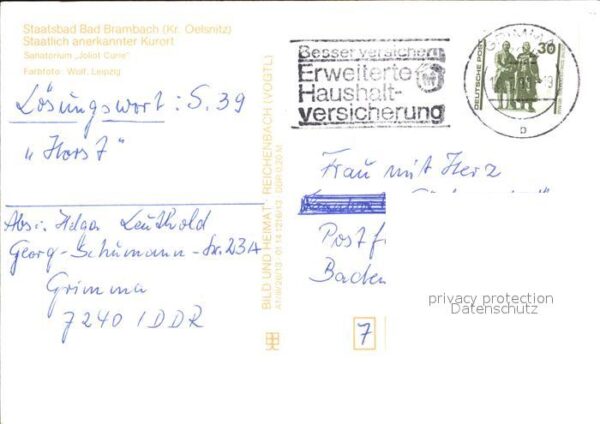 Bad Brambach Staatsbad Sanatorium Joliot Curie – Bild 2