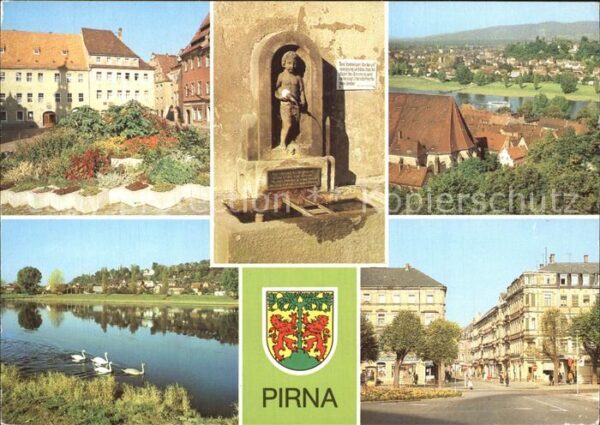 Pirna Markt Erlenpeterbrunnen Blick vom Sonne