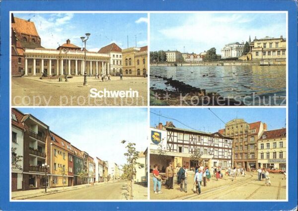Schwerin Mecklenburg Markt Blick von Schlossinsel Großer Moo