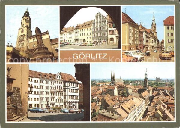 Goerlitz Sachsen Rathausturm Neptun Untermarkt Peterskir