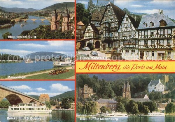 Miltenberg Main Blick von der Burg Marktplatz Brücke Fä