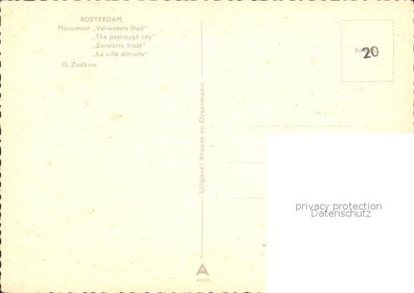Rotterdam Denkmal Zerstörte Stadt – Bild 2