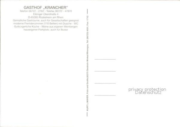 Ruedesheim Rhein Gasthof Krancher – Bild 2