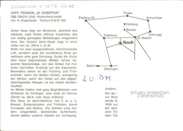 Ibach St Blasien Cafe Pension Hubertus – Bild 2