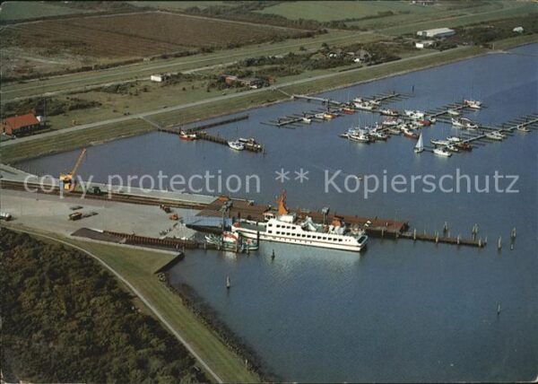 Langeoog Nordseebad Anleger Yachthafen Luftaufnahme