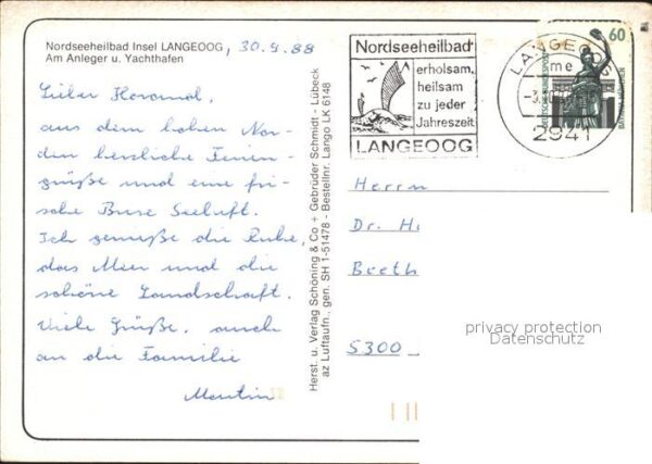 Langeoog Nordseebad Anleger Yachthafen Luftaufnahme – Bild 2