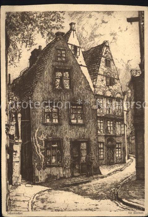 Bremen Altstadt Schumacher Zeichnung