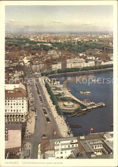 Hamburg Fliegeraufnahme Jungfernstieg und Alste