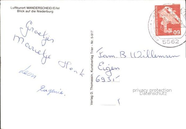 Manderscheid Eifel Fliegeraufnahme mit Niederburg – Bild 2