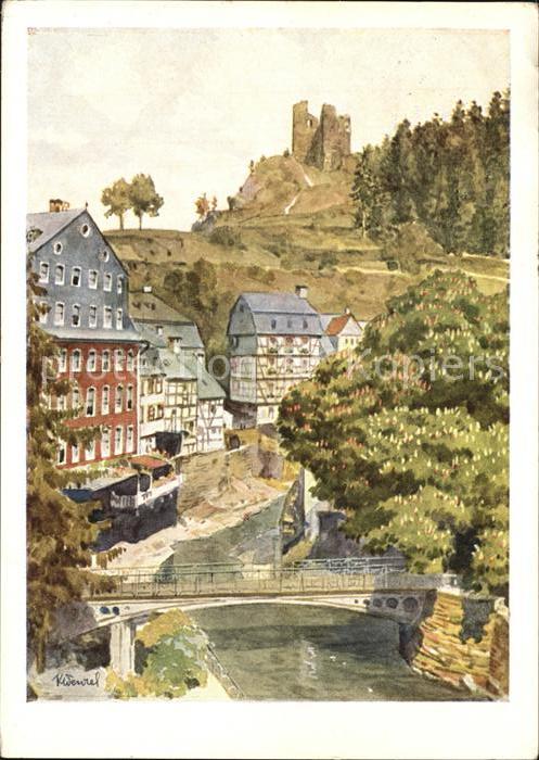 Monschau Rurpartie mit Haller Künstlerkarte