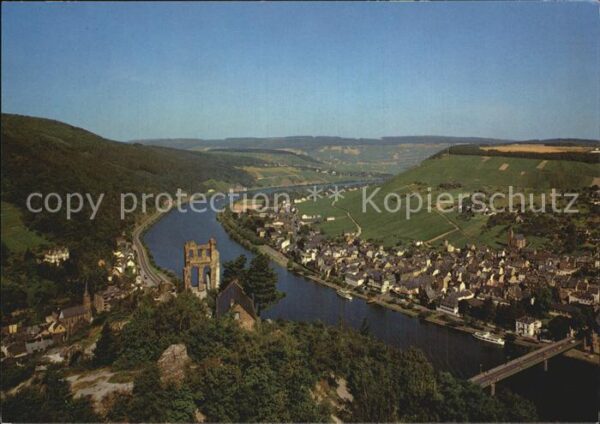 Traben-Trarbach Fliegeraufnahme Moselpartie Ruine Greve