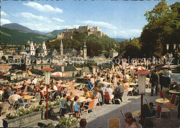 Salzburg Oesterreich Terrassen Grand Cafe Winkler