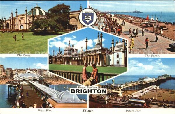 Brighton East Sussex The Dome Beach West Pier Royal Pavilion