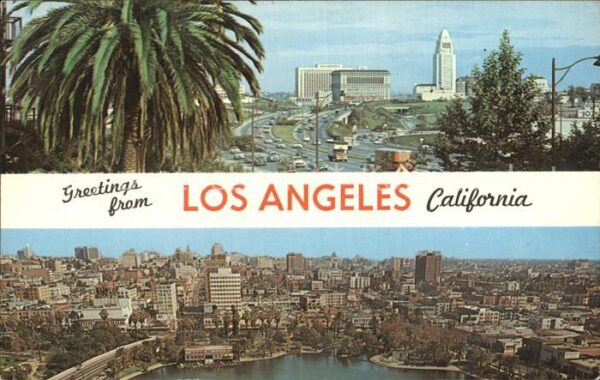 Los Angeles California Civic Center Mac Arthur Park Skyline Fl