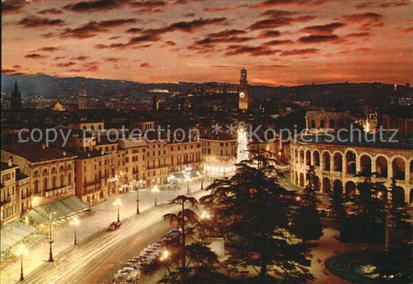 Verona Veneto Notturno Piazza Bra