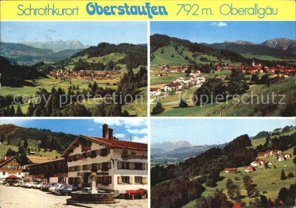 Oberstaufen Panorama Dorfmotiv Brunnen