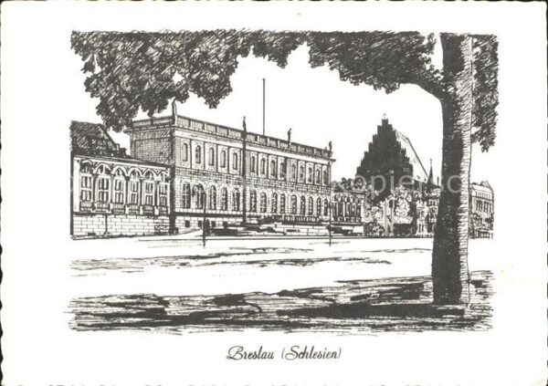Breslau Niederschlesien Schloss und Doretheenkirche Zeichnung