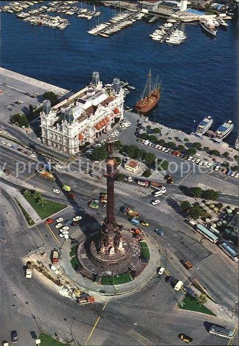 Barcelona Cataluna Monumento a Colon Vista aerea