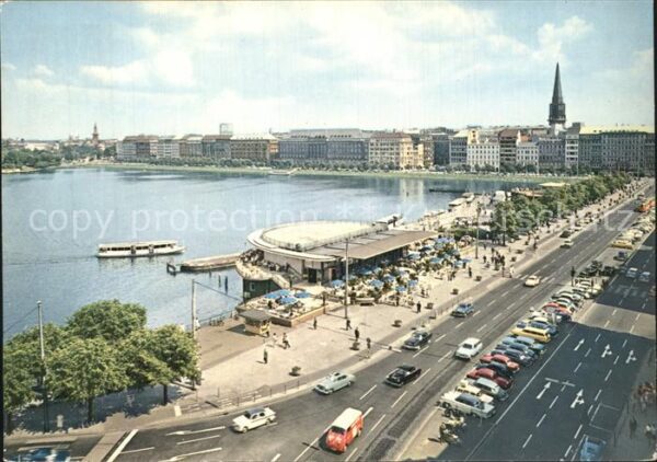 Hamburg Jungfernstieg mit Alsterpavillon Fliege