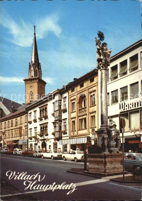 Villach Kaernten Hauptplatz mit Dreifaltigkeitssäule und