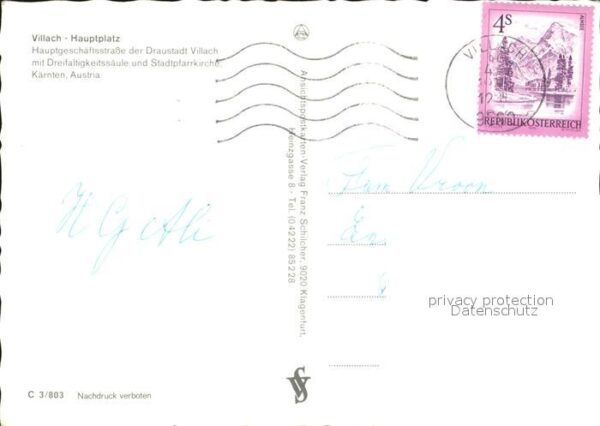 Villach Kaernten Hauptplatz mit Dreifaltigkeitssäule und – Bild 2