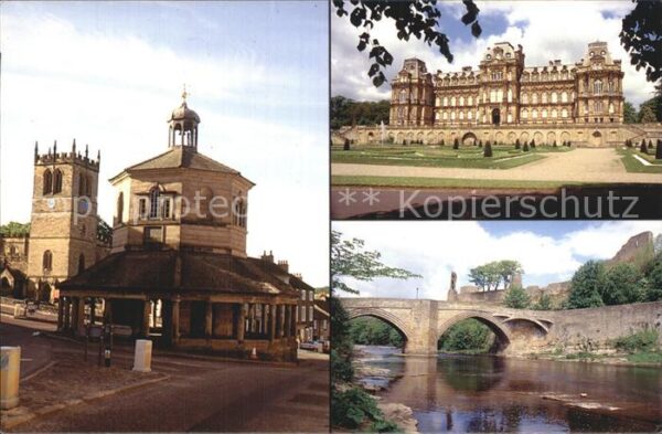 Barnard Castle Teesdale The Market Cross and St Marys Parish Ch