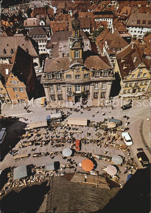 Schwaebisch Hall Blick vom Turm St Michael auf Marktplat