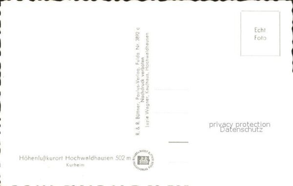 Hochwaldhausen Ilbeshausen Kurheim Höhenluftkurort – Bild 2