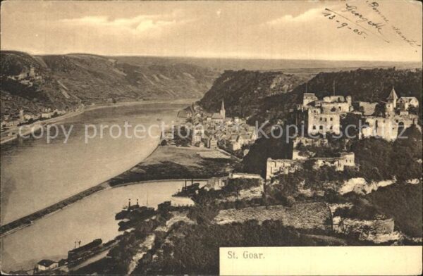 St Goar Panorama Blick über den Rhein