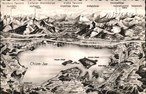 Chiemsee und Alpenkette aus der Vogelperspektive