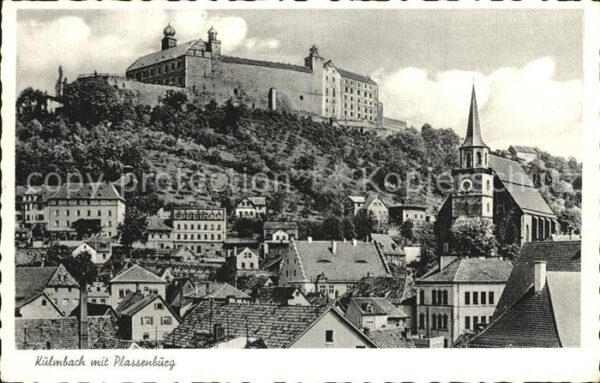 Kulmbach Altstadt mit Kirche und Plassenburg