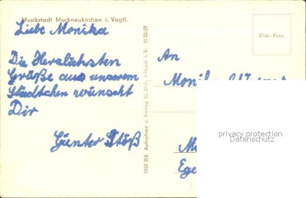 Markneukirchen Stadtbild mit Kirche Musikstadt – Bild 2