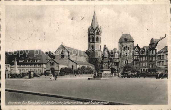 Eisenach Thueringen Karlsplatz Nikolaikirche Ärztedenkmal