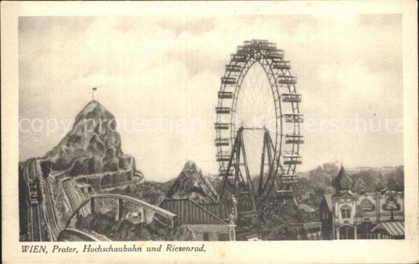 Wien Prater Hochschaubahn und Riesenrad
