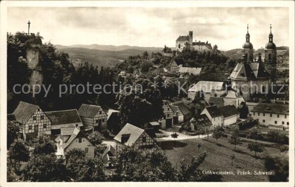 Goessweinstein Ortsblick mit Kirche und Schloss